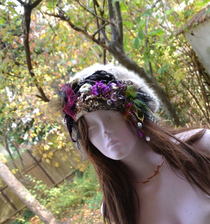 PLEASE CLICK ZOOM below the pictures to see much better quality view, thanks. Beautiful Unique Hand Embroidered Hand Dyed Beaded Lovely Black Angora Winter Beret Fairy Forest Elfs.. with my art.:) Each of the tunics, cape, jackets though similar in style, is unique and can not be duplicated. They are literally a one-of-a-kind piece of wearable art! New Angora Hat Hand Dyed, Silks, Beads, Sequins, Millinery Details, Antique Details, Silk Velvet, Laces... Black, Red, Magenta, Green, Burgundy, Brow Fitted Bohemian Party Mini Hats, Bohemian Fitted Hat For Winter, Bohemian Fitted Winter Hat, Fitted Bohemian Winter Hats, Bohemian Headpieces For Mardi Gras Costume Party, Bohemian Fitted Costume Hats And Headpieces For Festival, Fitted Costume Hats And Headpieces For Winter Festival, Bohemian Headband For Costume Occasions, Bohemian Headband For Costume