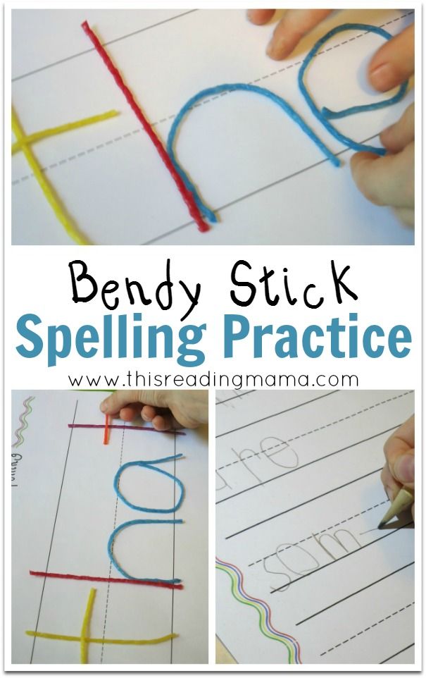 the words spelling practice with pencils and crayons to spell out their letters