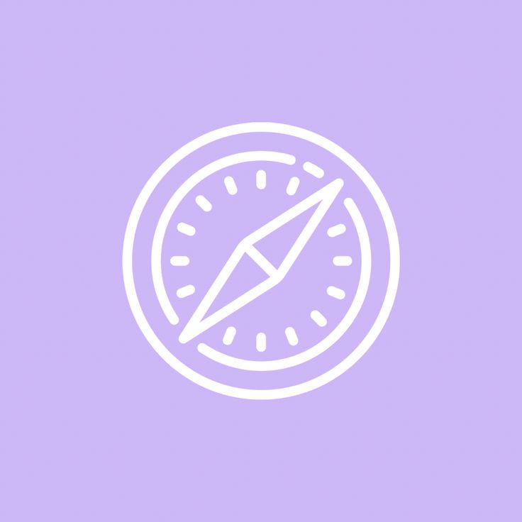 a white compass on a purple background