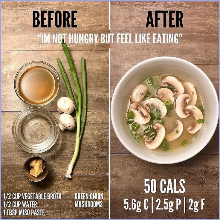 the ingredients to make this soup are shown in two separate pictures, including mushrooms and green onions