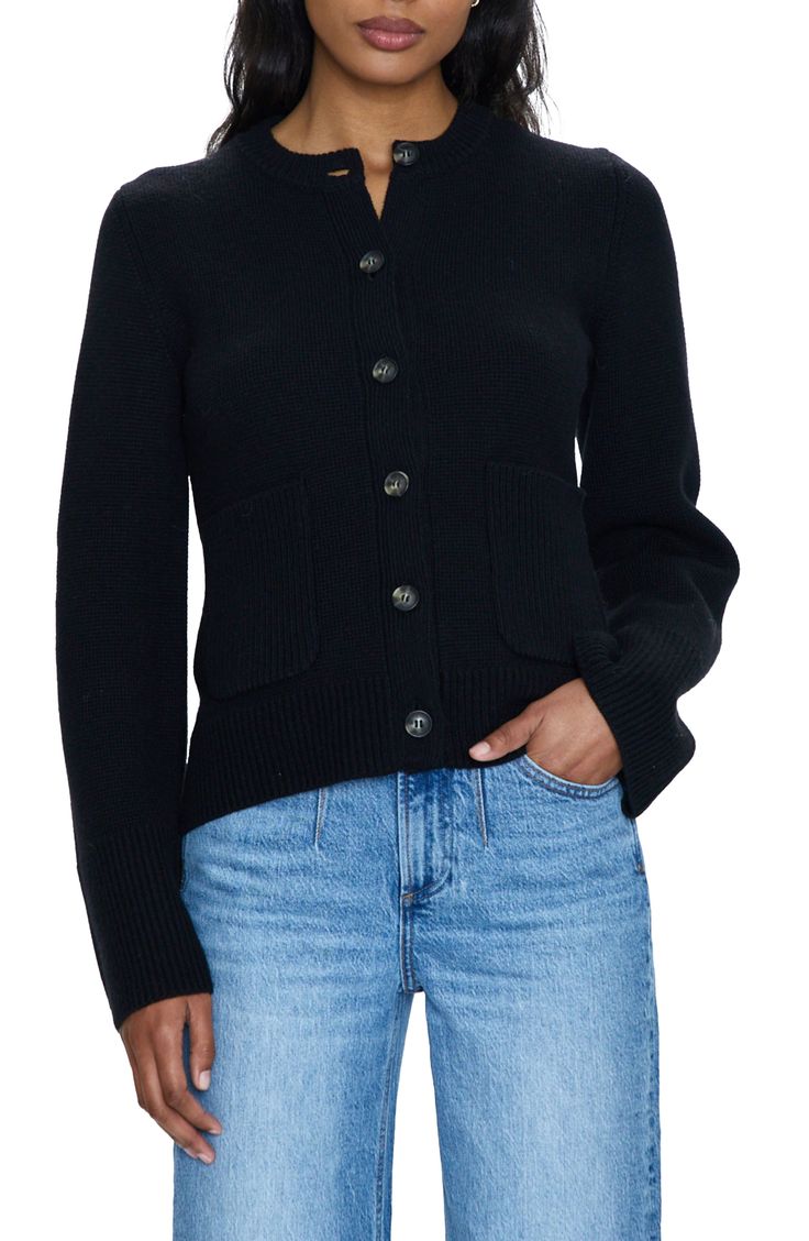 Pistola Dani Patch Pocket Cardigan<br /> | Nordstrom Classic Cardigan, Pocket Cardigan, Fabric Gift Bags, Nordstrom Store, Fabric Gifts, Free Fabric, Fall 2023, Print Gifts, 2023 2024