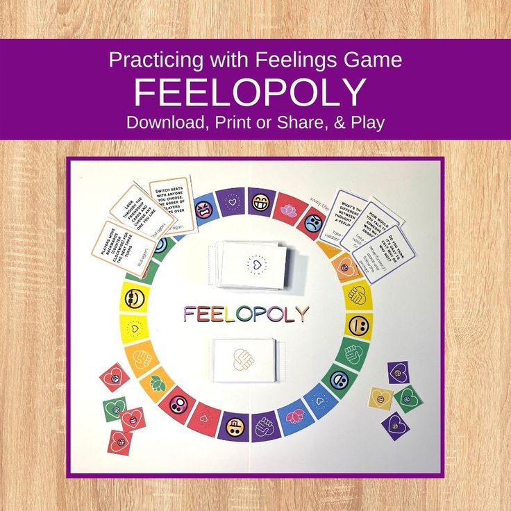 a board game with the words feeloply on it