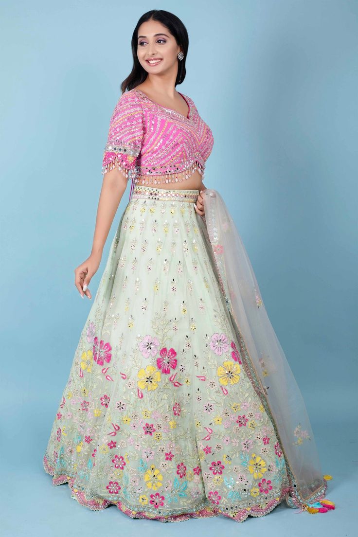 Make a statement at any party with our elegant Party Wear Lehenga D-228. Showcasing delicate mirror work, this lehenga adds a touch of sparkle and sophistication to your ensemble. Stand out and shine in style. Green Street, Party Wear Lehenga, Bridal Stores, Elegant Party, Mirror Work, Grand Opening, Western Fashion, Lehenga, Party Wear