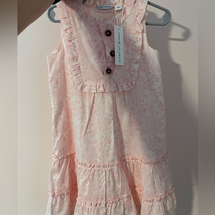 Janie And Jack Girls Dress Brand New With Tags Size 2t Casual Dress With Ruffle Hem For Dress-up, Casual Dress With Ruffle Hem, Casual Dresses With Ruffle Hem, Sleeveless Collared Dress, Pink Bow Dress, Horse Dress, Paisley Print Dress, White Cotton Dress, Ruffle Sleeve Dress