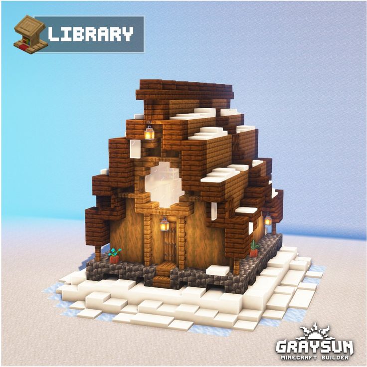 an image of a small house made out of lego blocks with the words library on it