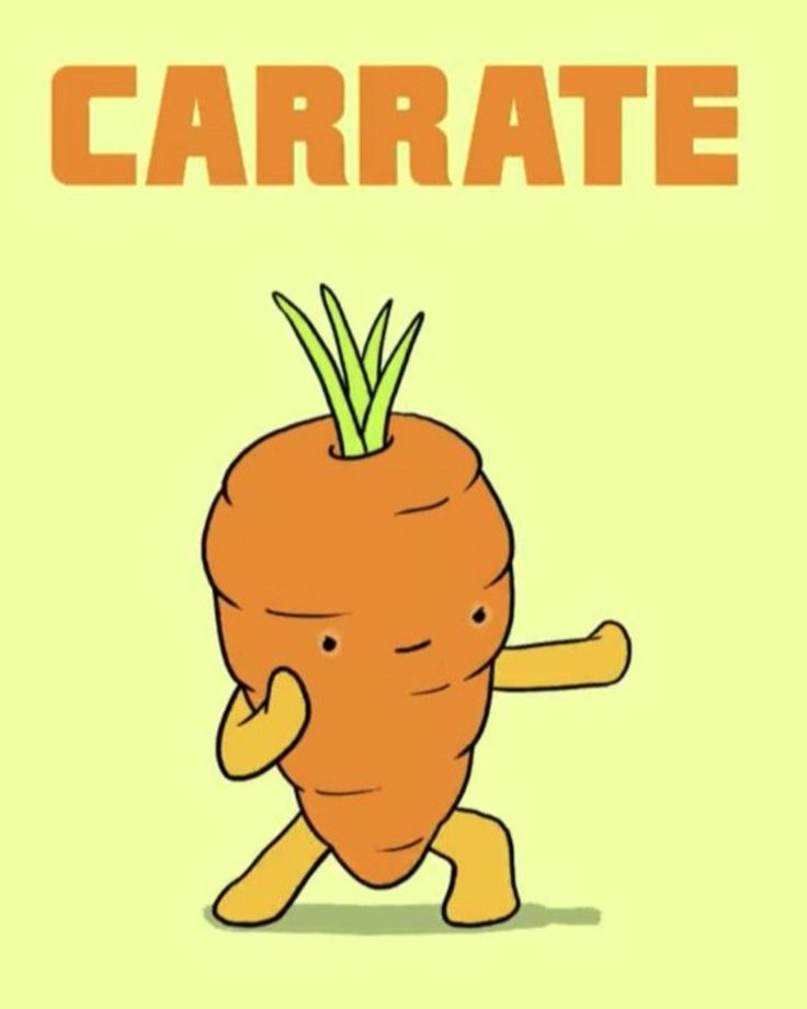 a cartoon carrot is running with its legs crossed