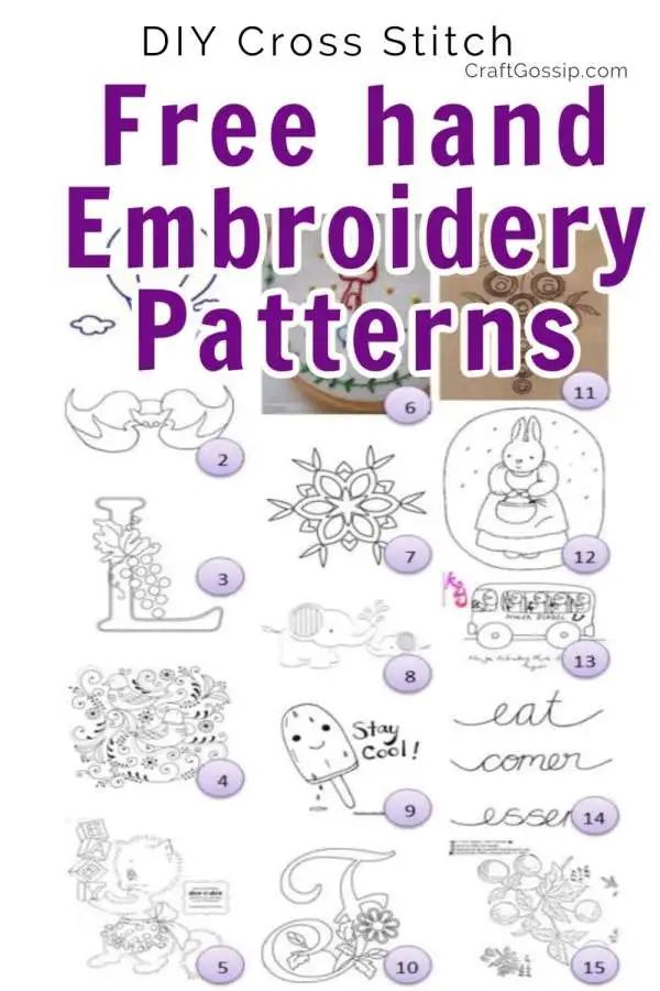 a book cover with the words, freehand embroidery patterns on it and pictures of animals