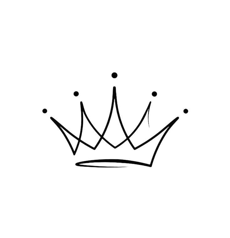 a black and white drawing of a crown