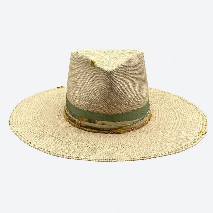 Perfect Summer Day, Straw Fedora Hat, Daisy Charm, Straw Fedora, Crimp Beads, Wire Ring, Dyed Silk, Gold Charms, Hand Dyed Silk