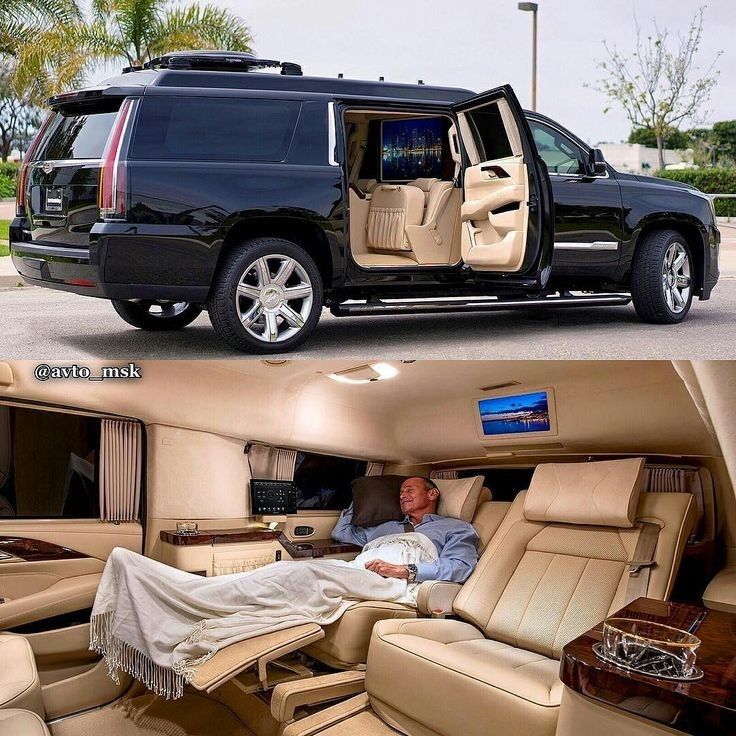 the inside and outside view of a limo