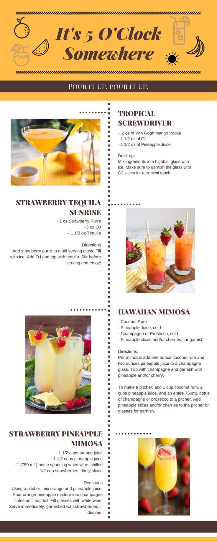 a menu with different types of food and drinks on the front, including orange juice