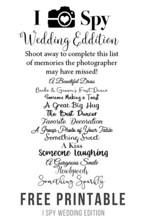 a poster with the words i spy wedding and edition