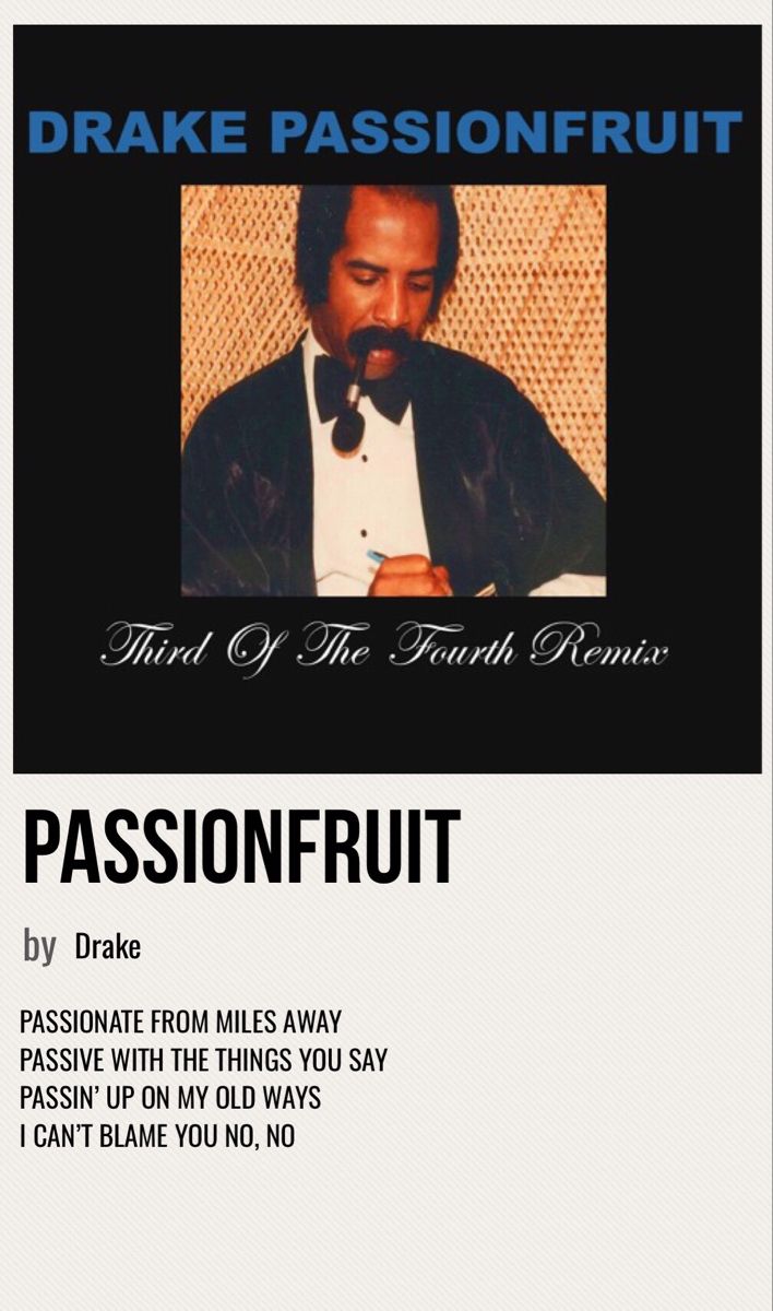 a poster with the words passion fruit on it