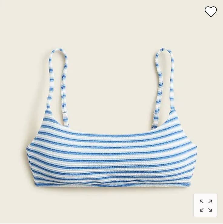 New J. Crew Textured Scoopneck Bikini Top In A Blue Stipe. Adjustable Straps, Size M. Still Sold Online For $42. Preppy Bathing Suit, Preppy Swimsuit, Summer Picture Poses, Cute Bathing Suits, Suit Shoes, Cute Preppy Outfits, Fashion Tights, Cute Bikinis