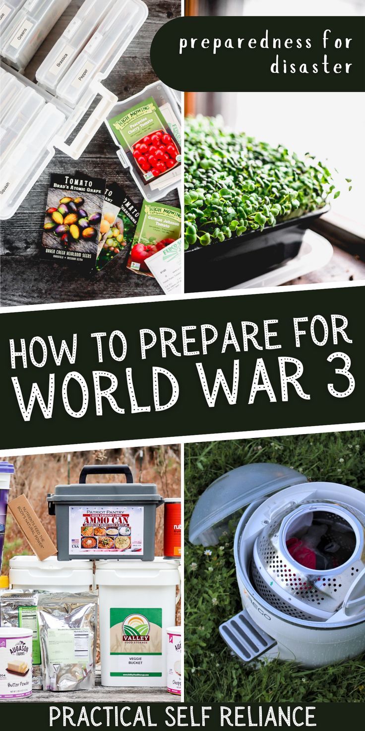 all kinds of prepper ideas for disaster preparedness: foot powered washing machine, seed bank, emergency food kits, growing microgreens Preppers Food Storage, Preparedness Plan, Prepper Ideas, Survival Skills Emergency Preparedness, Prepper Food, Emergency Preparedness Food, Survival Essentials, Emergency Prepardness, Doomsday Prepping