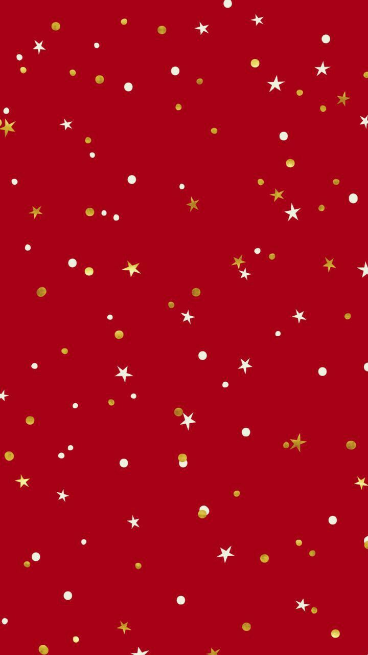 a red background with gold and white stars