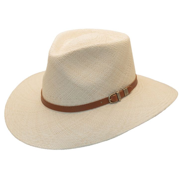 Bigalli | Grade 3 Australian Outback Panama Hat | Hats Unlimited Adjustable Beige Hats For Vacation, Summer Travel Sun Hat Made Of Toquilla Straw, Adjustable Western Panama Hat For Outdoor, Lightweight Flat Brim Panama Hat For Vacation, Summer Panama Hat With Adjustable Fit And Short Brim, Country Style Straw Hat With Adjustable Fit, Casual Hats With Upf 50+ And Curved Brim, Classic Adjustable Summer Hat, Casual Curved Brim Hat With Upf 50+