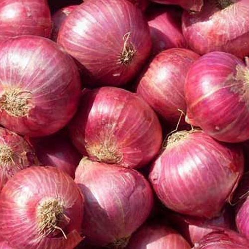 a pile of red onions sitting next to each other