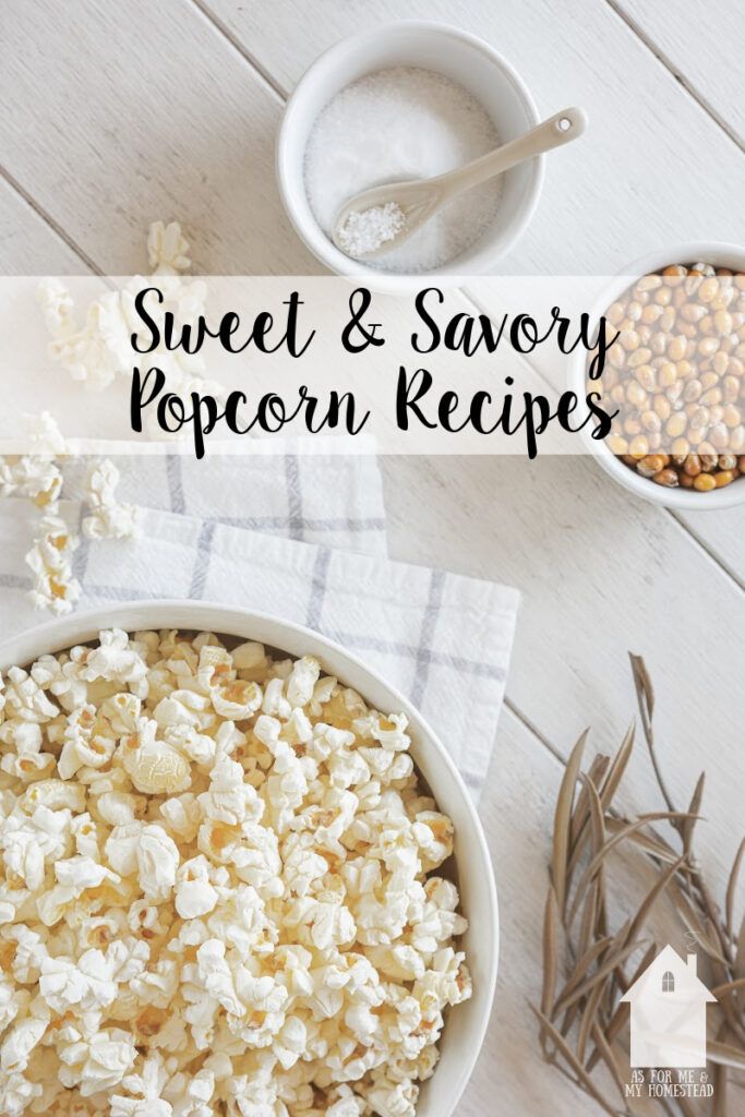 sweet and savory popcorn recipe in a bowl with spoons on the side