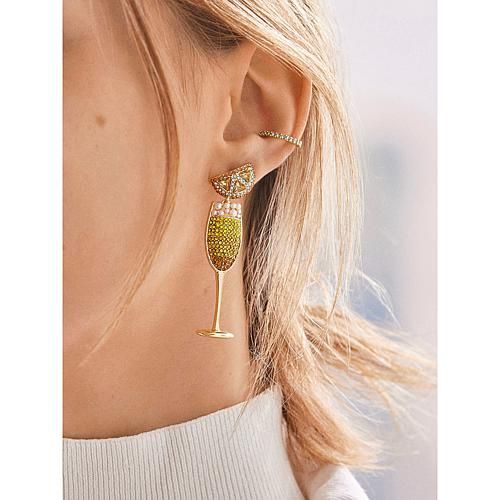 BAUBLEBAR Mimosa Pavé Stone Drop Earrings Brunch-time basics inspire this anything-but-basic mimosa earring from Baublebar. Order up this wearable, long-stemmed glass of the favorite sipper complete with a twinkling orange wedge on top. Enjoy!        Each approx. 2-3/8"L x 1/2"W     Goldtone; polished finish      Pierced with bullet-disc backs      Multicolor glass stones; white simulated pearl beads Orange Wedges, Stone Drop Earrings, Brunch Time, The Favorite, Order Up, Mimosa, Pearl Beads, Gold Tones, Wedges