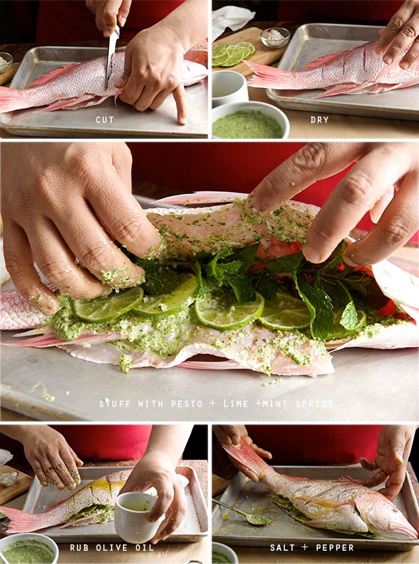 the process of making fish sandwiches with avocado and lettuce is shown