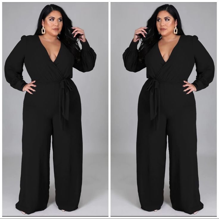 Sexy Plus Size Jumpsuit Black Jumpsuit Plus Size, Big Belly Outfits Plus Size, Plus Size Stores, Formal Jumpsuit, Flattering Outfits, Plus Size Romper, Wardrobe Inspiration, Plus Size Jumpsuit, Curvy Girl Outfits