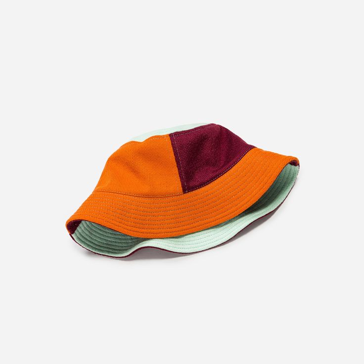 Colorful jacquard knit bucket hat with deadstock neon topstitching. Details Body: 100% Acrylic Lining: 100% CottonMachine wash gentle, lay flat to reshape and dry8.5"w, 3.5"h, 2.25" brim Cute Bucket Hats, Knit Bucket Hat, Rachel Antonoff, Contrast Topstitching, Uggs Outfit, Winter Walk, Jacquard Knit, Pink Mini, Beach Days