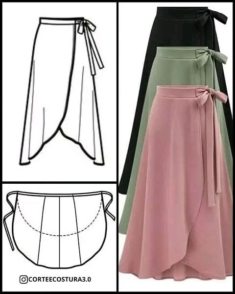 the skirt is designed to look like it has a bow at the waist