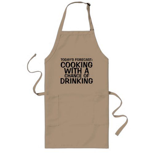 an apron with the words cooking with a drinking on it