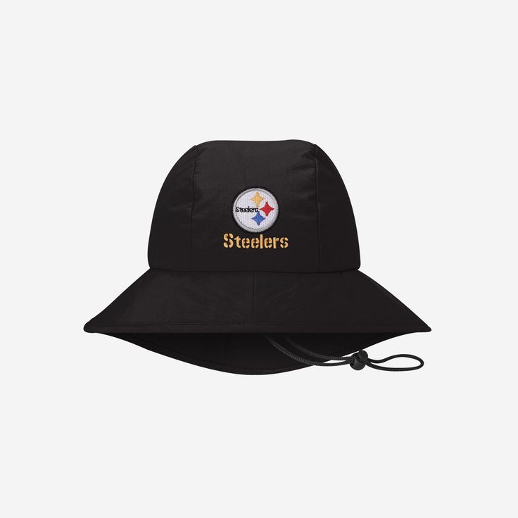 Pittsburgh Steelers Solid Fisherman Hat FOCO - FOCO.com Sporty Black Bucket Hat For Sports, Sports Fan Hats For Sports Events, Sports Fan Baseball Cap With Team Logo, Team Spirit Hats With Team Logo, Team Logo Hats For Fan Merchandise, Sports Fan Hats With Team Logo For Sports Events, Sports Fan Hat With Team Logo, Team-colored Sports Fan Hat With Team Logo, Sporty Hats With Team Logo For Game Day