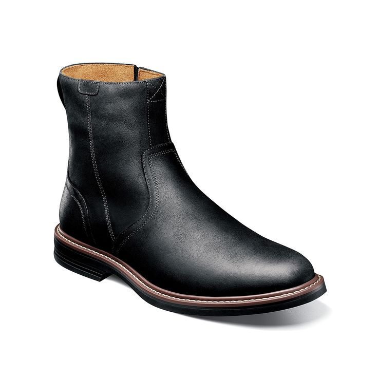 Florsheim-Norwalk Boot - Men's Nail the smart and sophisticated look with the Norwalk boot from Florsheim. Its modern silhouette includes a waterproof leather upper with welt stitching for long-lasting use and inside zipper closure that offers a precise fit. Built on a lightweight and flexible TPU sole, this slip-on is integrated with smooth Suedetec lining and Comfortech footbed with molded EVA for cushioned comfort and durability. Low Cut Boots, Black Outfit Men, Mens Nails, Formal Shoes, Casual Boots, Black Outfit, Boots Black, Low Cut, Boots Men