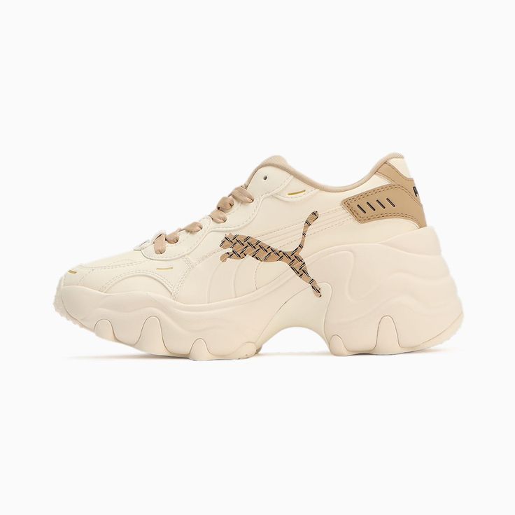 Pulsar Wedge Monogram Women's Sneakers, Pristine-Prairie Tan, extralarge Fenty X Puma, Sneakers Puma, Low Boots, Signature Look, Monogram Logo, The Streets, Women's Sneakers, Womens Sneakers, Wedges