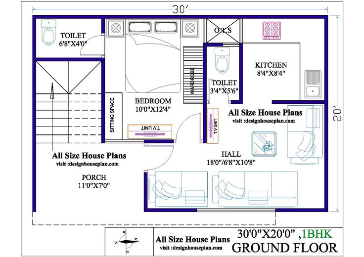 the floor plan for a small house with two bedroom and an attached bathroom area,