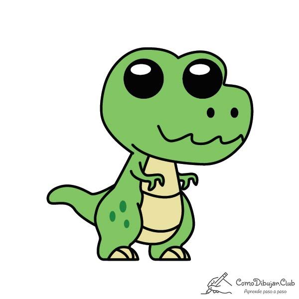 a cartoon dinosaur with big eyes