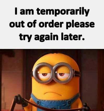 Me when I'm have a painful, stressful day Funny Minion Pictures, Funny Minion Memes, Minion Pictures, Minion Jokes, Minions Love, Out Of Order, A Minion, 40th Quote, Funny Minion Quotes