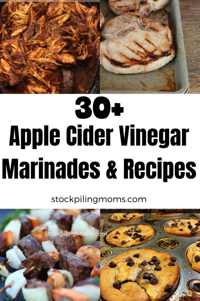 an image of apple cider vinegar marinades and desserts with text overlay