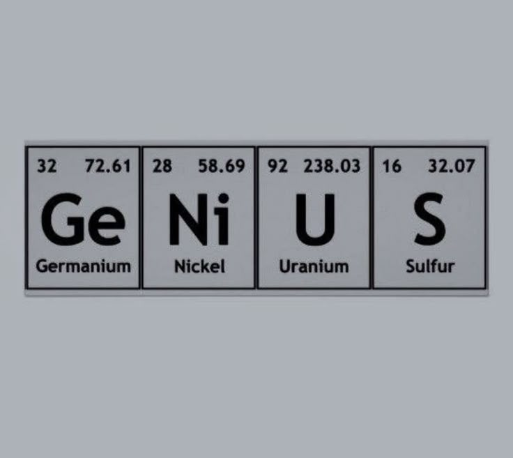 the element name and symbol for genius