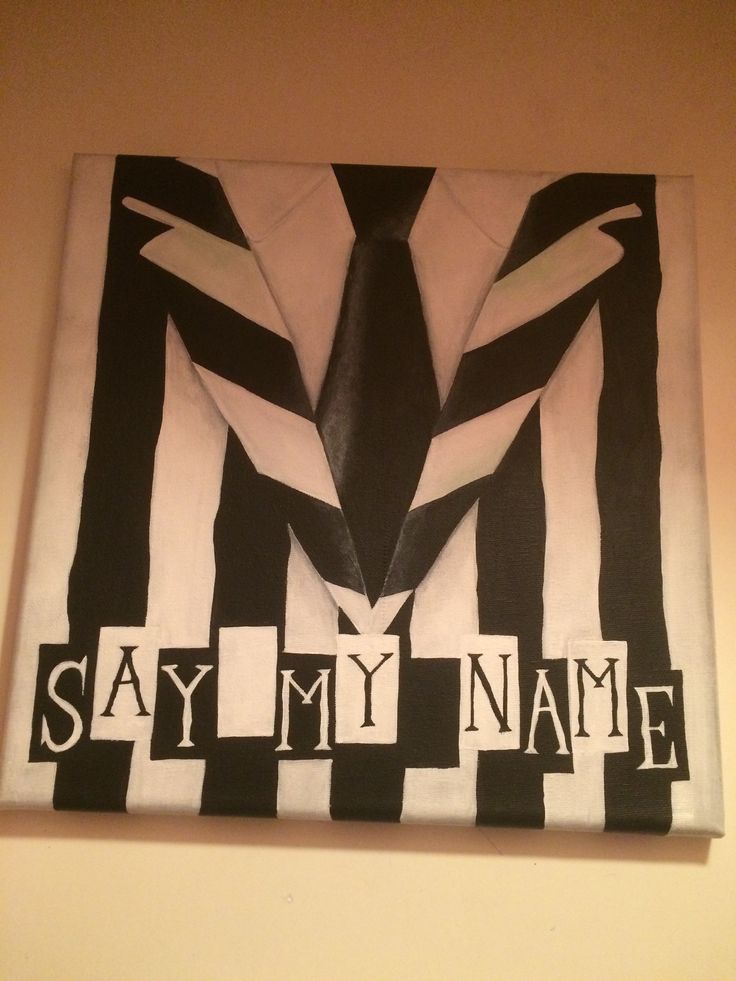 a black and white tie with say my name on it