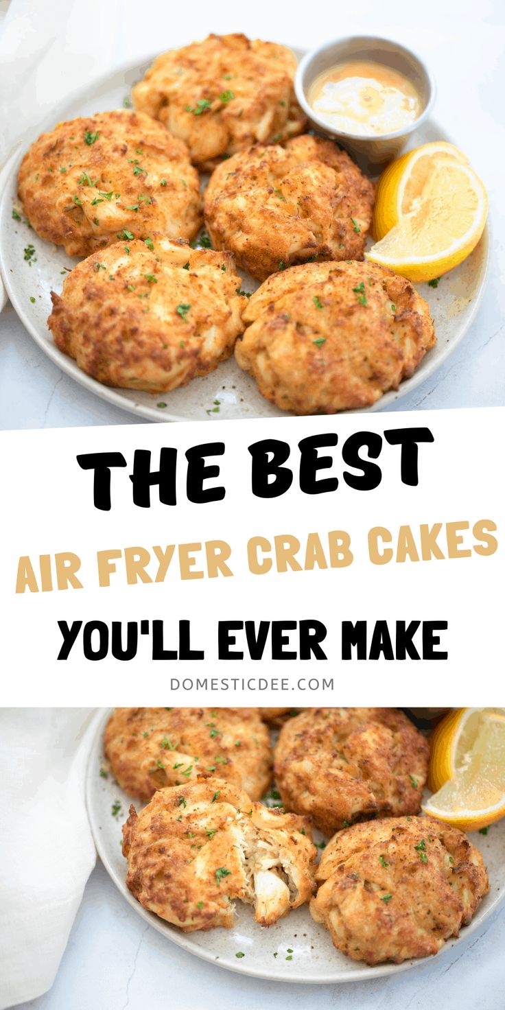 the best air fryer crab cakes you'll ever make on a white plate