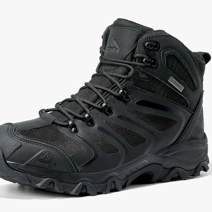 Nortiv 8 Men’s Ankle High Waterproof Hiking Boots Outdoor Lightweight Shoes Trekking Trails Armadillo Fade-resistant Black Hiking Boots For Outdoor Work, Black Waterproof Lace-up Hiking Boots, Weatherproof Ankle-high Waterproof Boots For Outdoor Work, Black Waterproof Weatherproof Boots, Waterproof Ankle-high Boots For Outdoor Work, Winter Wear-resistant Black Hiking Boots, Black Slip-resistant Work Boots For Outdoor Activities, Black Weatherproof Work Boots For Outdoor, Black Waterproof Boots For Outdoor Work