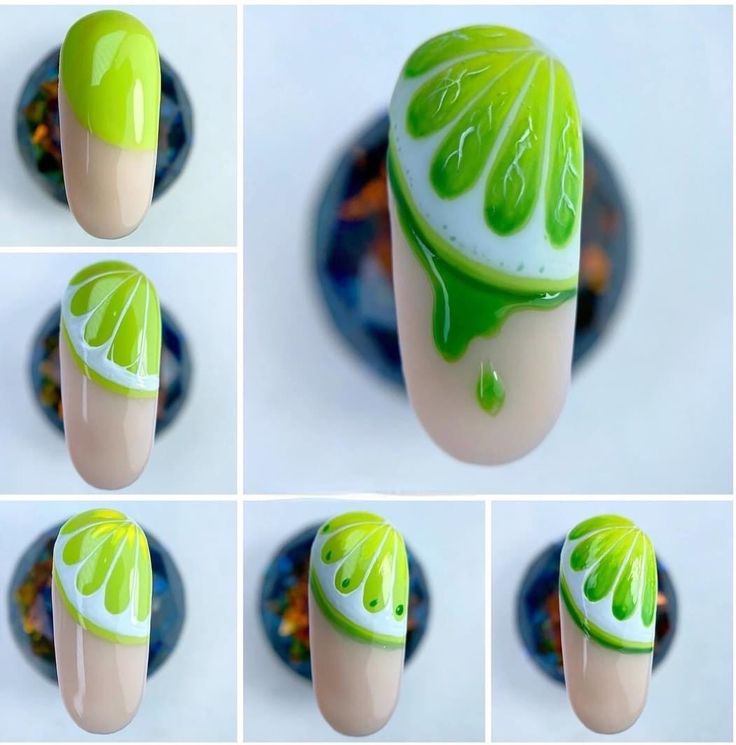 Cartoon Nail Designs, Fruit Nail Designs, Summer Nails Colors Designs, Disney Acrylic Nails, Quick Nail Art, Fruit Nail Art, No Chip Nails, Art Deco Nails, Wow Nails