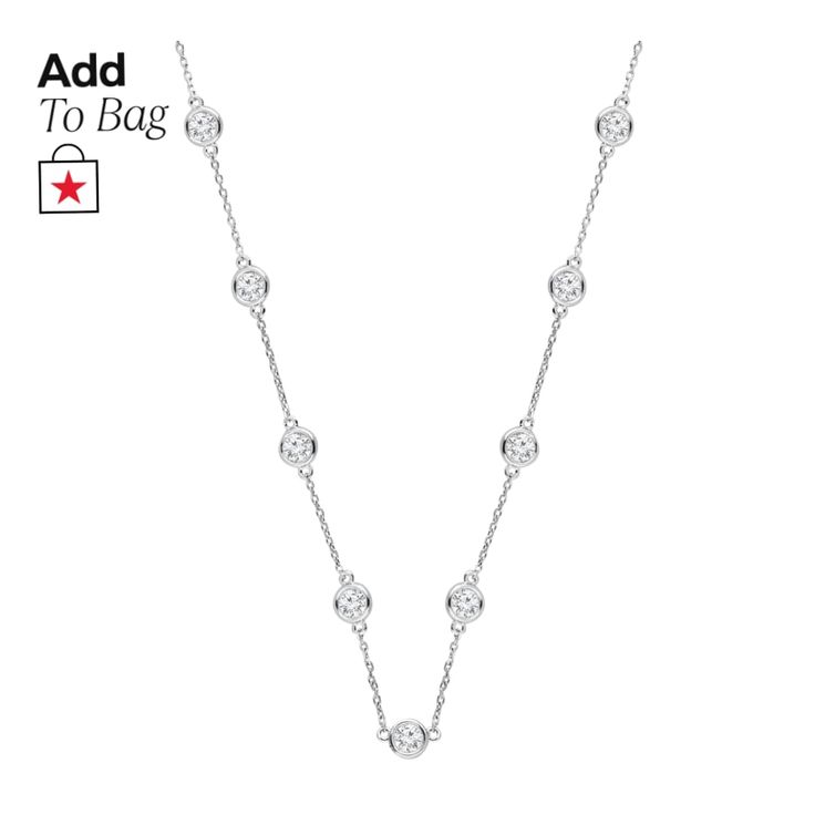 in stock Dazzling Single Strand Round Cut Jewelry, Everyday Luxury Necklace With Round Cut Diamond, Everyday Luxury Round Cut Diamond Necklaces, Everyday Luxury Necklaces With Round Cut Diamond, White Gold Diamond Single Strand Jewelry, Diamond White Single Strand Round Cut Jewelry, Single Strand White Gold Diamond Jewelry, Sterling Silver Single Strand Diamond Necklace, Sterling Silver Single Strand Jewelry With Round Cut