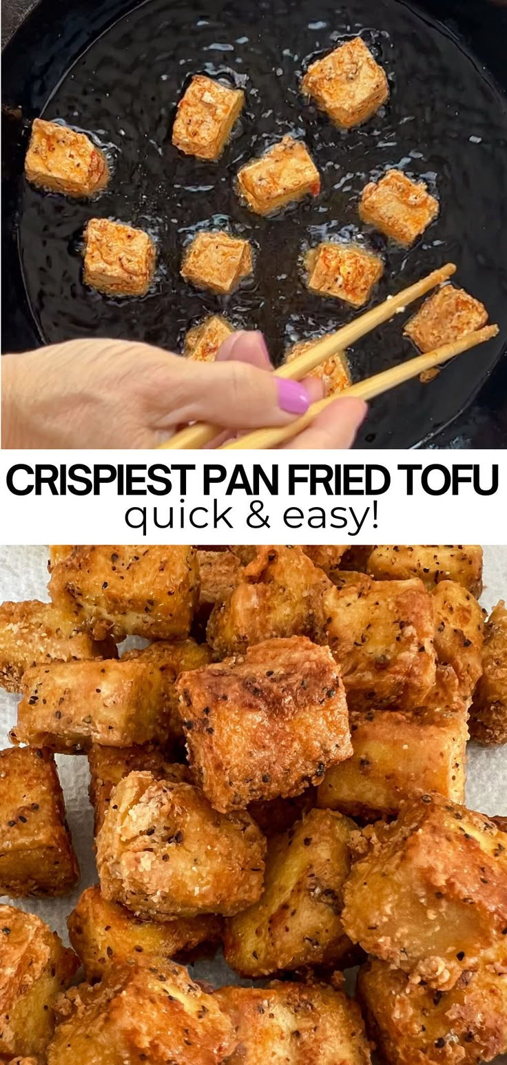 crispy pan fried tofu is an easy and delicious appetizer