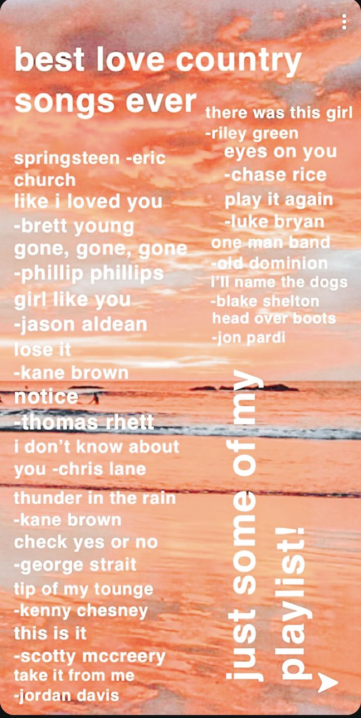 a poster with the words best love country in white and pink on an orange background