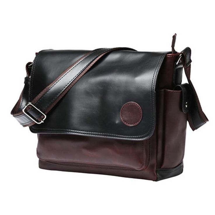 Add a touch of elegance and refinement to any of your outfits with this beautiful leather messenger bag. This vintage PU leather messenger bag for men has numerous compartments and pockets for perfect organization of your daily belongings. The black and brown messenger bag will accompany you on your travels. An elegant black and brown leather messenger bag You will appreciate every detail of this bag, from the two dominant colors perfectly harmonized to the seams, everything is in the detail! Yo Brown Business Camera Shoulder Bag, Business Leather Flap Bag With Large Capacity, Classic Brown Saddle Bag With Large Capacity, Classic Large Capacity Brown Saddle Bag, Black Leather Flap Bag With Large Capacity, Black Satchel With Flap For Business, Black Satchel With Flap Closure For Business, Black Flap Satchel For Business, Large Capacity Black Leather Flap Bag