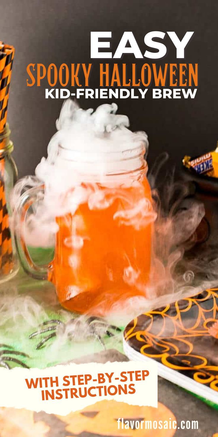 an easy spooky halloween drink with step - by - step instructions