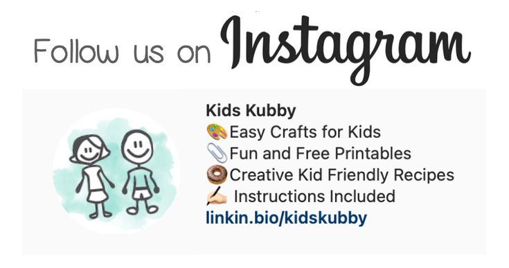 an instagram page with the words follow us on instagram and kids's crafts for