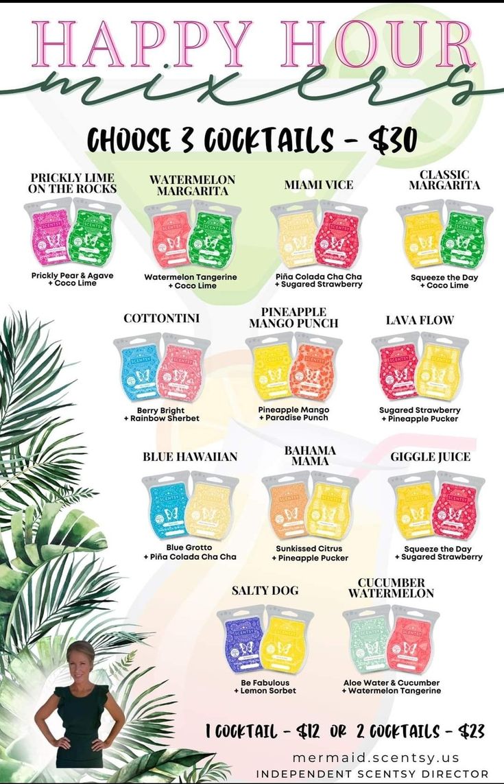 an advertisement for happy hour with different types of drinks