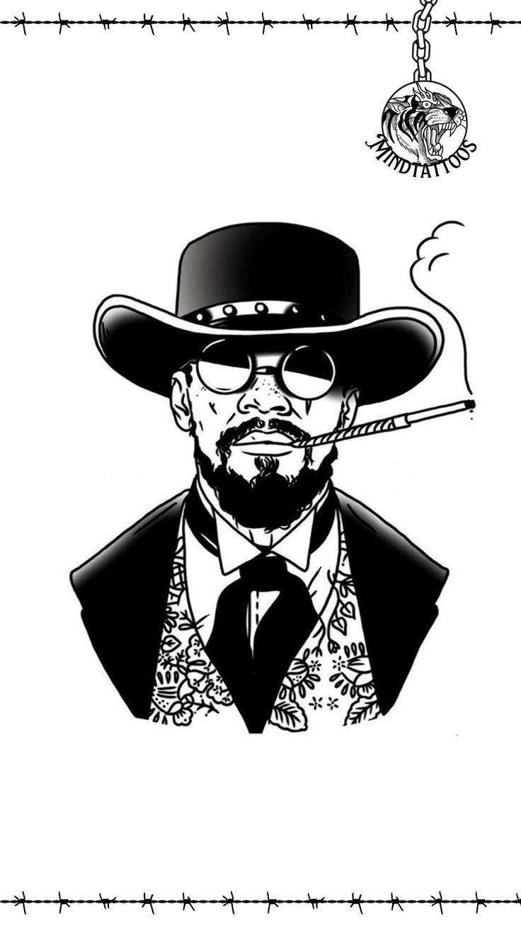 Django Tattoo, Chef Tattoo, Django Unchained, Minimalist Drawing, Leg Sleeve, Leg Sleeves, Quentin Tarantino, Tattoos For Guys, Tattoo Ideas