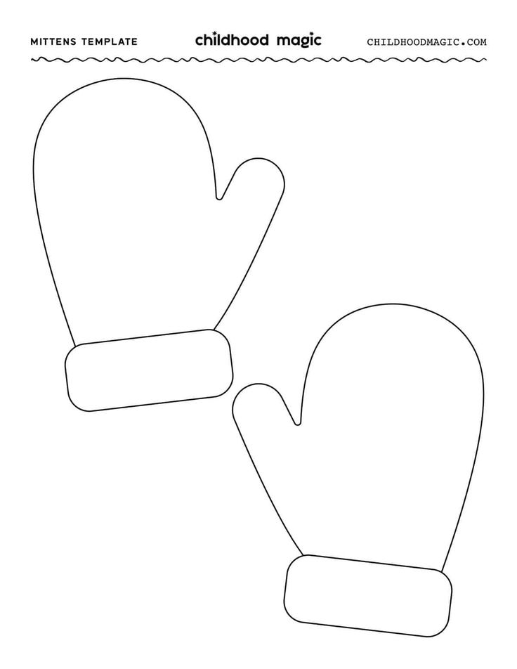 the mittens template is shown for children to use in crafts and papercrafting